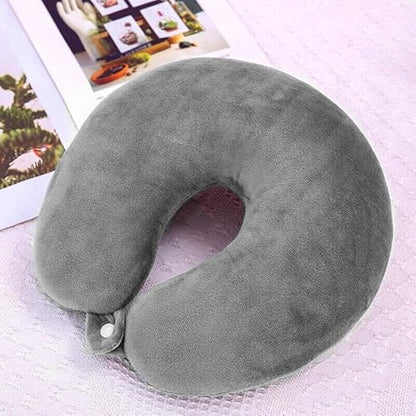 Premium Neck Pillow Multipurpose for Neck Rest | Flight Travel Pillow Comfortable Velvet (Grey)