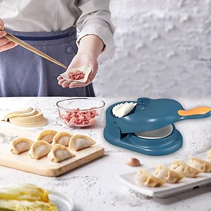 2-in-1 Puri Press with Rolling Pin - Large Size, Dough & Momos