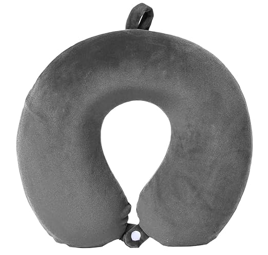 Premium Neck Pillow Multipurpose for Neck Rest | Flight Travel Pillow Comfortable Velvet (Grey)